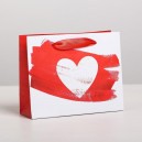 Пакет подарочный ламинированный горизонтальный Love, S 15 x 12 × 5,5 см 
