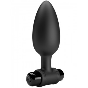 Вибропробка Vibra Butt Plug II, 10 режимов, силикон, черная, 38x118мм 